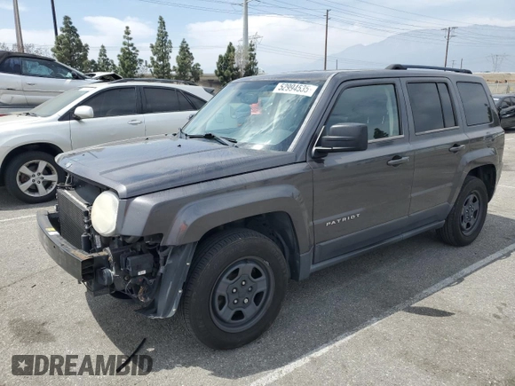 2014 Jeep Patriot Sport with VIN 1C4NJPBB3ED849615, listed as a Copart auction lot 52994535 with 120,460 mi miles and Salvage Title. Bid and sale history available at carsss.com. Image 1.