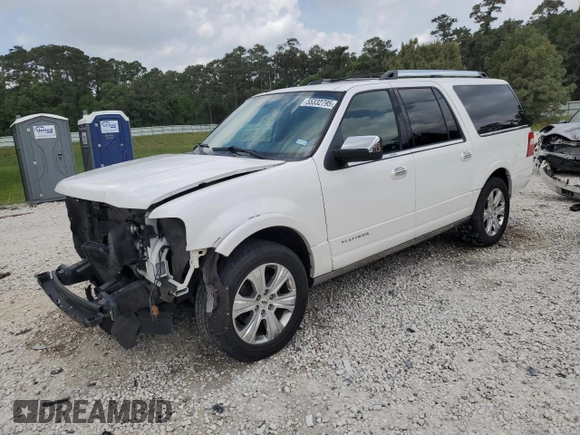 2016 Ford Expedition Max Platinum z VIN 1FMJK1LT4GEF11794, wystawiony jako Copart lot #55332795 z przebiegiem 151 060 mil mil oraz Szkoda całkowita • Salvage title. Historia ofert i sprzedaży dostępna na DreamBid. Obrazek 1.