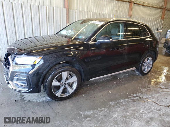 2023 Audi Q5 Premium Plus with VIN WA1BBAFY6P2047225, listed as a Copart auction lot 55093445 with 35,998 mi miles and Salvage title. Bid and sale history available at DreamBid. Image 1.