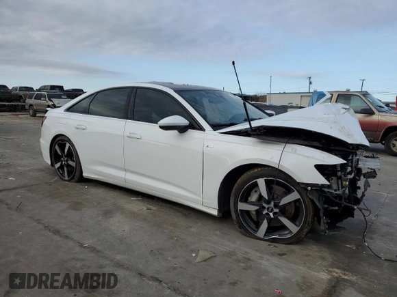2021 Audi A6 Premium Plus with VIN WAUL2AF22MN058042, listed as a Copart auction lot 43422035 with 77,227 mi miles and Salvage Title. Bid and sale history available at carsss.com. Image 4.