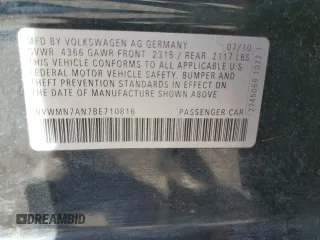 2011 Volkswagen CC Sport with VIN WVWMN7AN7BE710816, listed as a Copart auction lot 76972144 with 190,427 mi miles and Salvage Title. Bid and sale history available at carsss.com. Image 12.