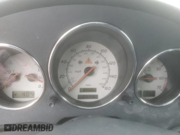2001 Mercedes-Benz SLK 230/320 with VIN WDBKK65F41F231922, listed as a Copart auction lot 44355855 with 91,480 mi miles and Salvage title. Bid and sale history available at DreamBid. Image 9.