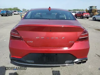 2023 Genesis G70 2.0T with VIN KMTG34TAXPU123732, listed as a Copart auction lot 56509935 with 39,333 mi miles and Salvage title. Bid and sale history available at DreamBid. Image 6.
