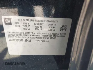 2015 Chevrolet Impala LS with VIN 2G11X5SL5F9132425, listed as a IAAI auction lot 41809621 with 124,483 mi miles and . Bid and sale history available at DreamBid. Image 9.