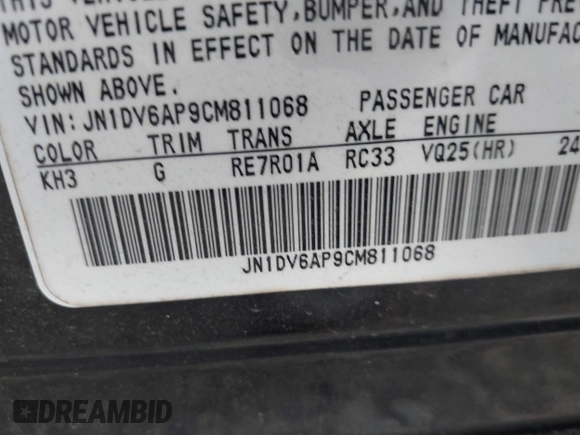 2012 Infiniti G25 Journey с VIN JN1DV6AP9CM811068, выставлен на аукционе IAAI как лот 41505765 с пробегом Не указан миль и . История ставок и продаж доступна на DreamBid. Изображение 9.