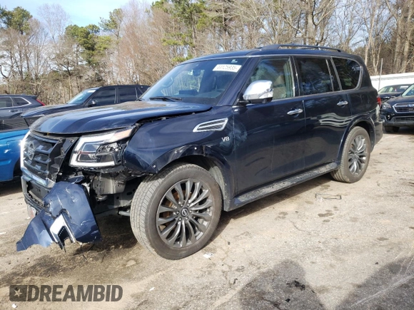 2021 Nissan Armada Platinum with VIN JN8AY2DA9M9373099, listed as a Copart auction lot 44125935 with 79,266 mi miles and Salvage Title. Bid and sale history available at carsss.com. Image 1.