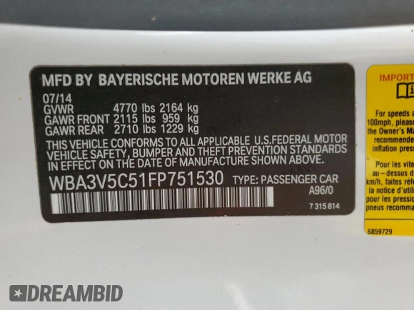 2015 BMW 4 Series 428i z VIN WBA3V5C51FP751530, wystawiony jako Copart lot #88903455 z przebiegiem 71 529 mil mil oraz Szkoda całkowita • Salvage title. Historia ofert i sprzedaży dostępna na DreamBid. Obrazek 14.