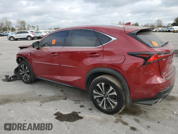2020 Lexus NX with VIN JTJSARDZ8L5011464, listed as a Copart auction lot 44182665 with 45,620 mi miles and Salvage Title. Bid and sale history available at carsss.com. Image 2.
