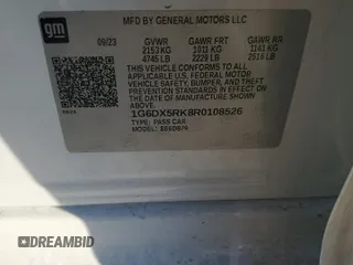 2024 Cadillac CT5 Luxury with VIN 1G6DX5RK8R0108526, listed as a Copart auction lot 48294545 with 25,210 mi miles and Salvage title. Bid and sale history available at DreamBid. Image 12.
