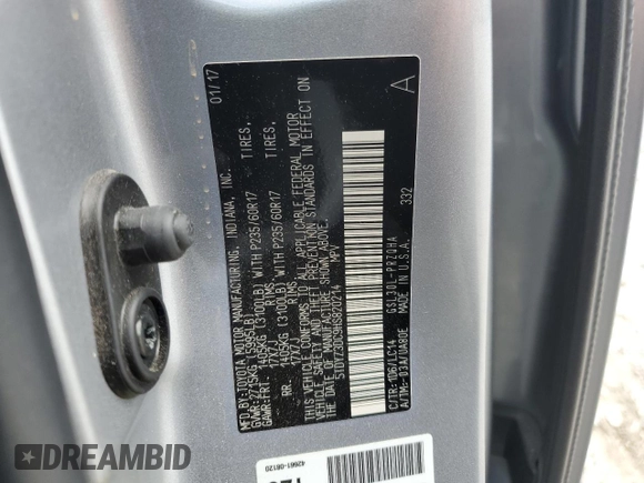2017 Toyota Sienna XLE Auto Access Seat with VIN 5TDYZ3DC9HS820214, listed as a Copart auction lot 65401205 with 172,084 mi miles and Salvage title. Bid and sale history available at DreamBid. Image 13.