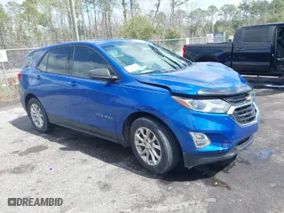 2019 Chevrolet Equinox LS with VIN 3GNAXHEV2KS521825, listed as a IAAI auction lot 41761311 with 117,207 mi miles. Bid and sale history available at carsss.com. Image 1.