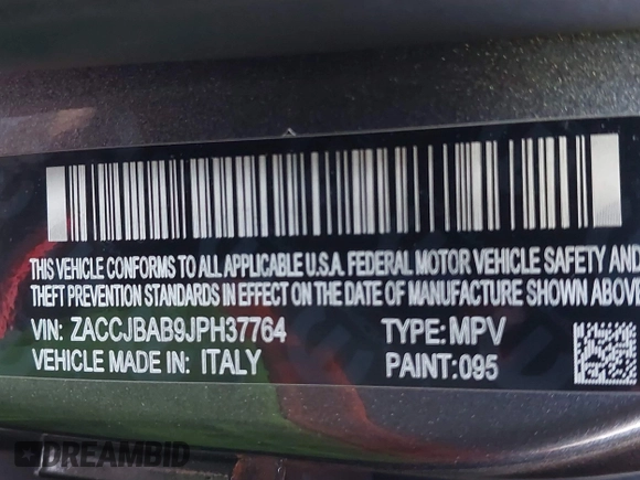 2018 Jeep Renegade Upland с VIN ZACCJBAB9JPH37764, выставлен на аукционе IAAI как лот 42403618 с пробегом 100 151 миль миль и . История ставок и продаж доступна на DreamBid. Изображение 9.