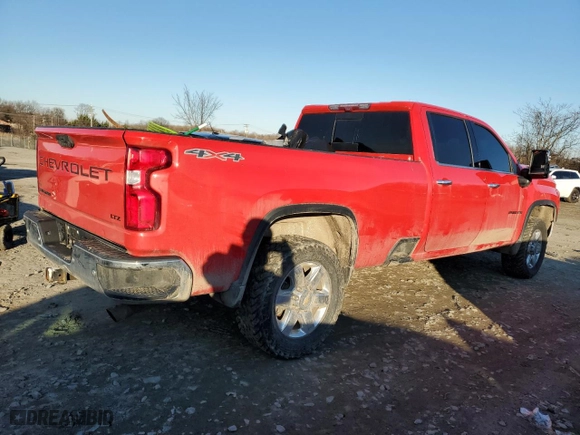 2021 Chevrolet Silverado 2500HD LTZ with VIN 1GC4YPE77MF189290, listed as a Copart auction lot 45537885 with 58,139 mi miles and Salvage Title. Bid and sale history available at carsss.com. Image 3.