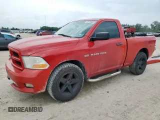 2012 Ram 1500 Express with VIN 3C6JD6AT4CG201072, listed as a Copart auction lot 60130655 with 147,324 mi miles and Salvage title. Bid and sale history available at DreamBid. Image 1.