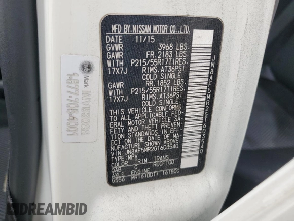 2016 Nissan Juke S с VIN JN8AF5MR2GT603540, выставлен на аукционе Copart как лот 54923135 с пробегом 79 895 миль миль и Списание • Salvage title. История ставок и продаж доступна на DreamBid. Изображение 13.