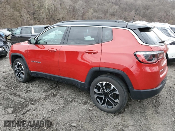 2024 Jeep Compass Limited with VIN 3C4NJDCNXRT594128, listed as a Copart auction lot 52923255 with 19,277 mi miles and Salvage title. Bid and sale history available at DreamBid. Image 2.
