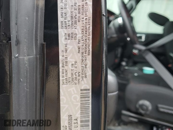 2021 Jeep Wrangler Rubicon z VIN 1C4HJXCG2MW665809, wystawiony jako Copart lot #84007354 z przebiegiem Nie podano mil oraz Szkoda całkowita • Salvage title. Historia ofert i sprzedaży dostępna na DreamBid. Obrazek 12.