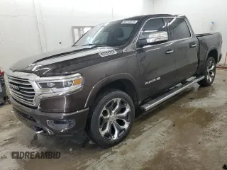 2019 Ram 1500 Longhorn with VIN 1C6SRFKT3KN778279, listed as a Copart auction lot 59718375 with 68,946 mi miles and Salvage title. Bid and sale history available at DreamBid. Image 1.