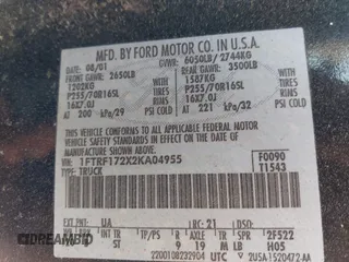 2002 Ford F-150 XL with VIN 1FTRF172X2KA04955, listed as a IAAI auction lot 41776610 with 1 mi miles. Bid and sale history available at carsss.com. Image 9.