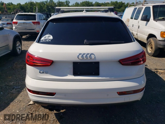2017 Audi Q3 Premium with VIN WA1BCCFS0HR013861, listed as a Copart auction lot 62284624 with 107,934 mi miles and Salvage title. Bid and sale history available at DreamBid. Image 6.