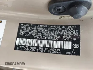 2011 Toyota Corolla L with VIN JTDBU4EE4B9132220, listed as a IAAI auction lot 41489306 with Not Provided miles. Bid and sale history available at carsss.com. Image 9.