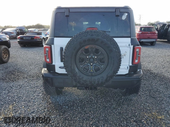2023 Ford Bronco with VIN 1FMDE5CH4PLB68214, listed as a Copart auction lot 80103624 with 15,189 mi miles and Salvage Title. Bid and sale history available at carsss.com. Image 6.