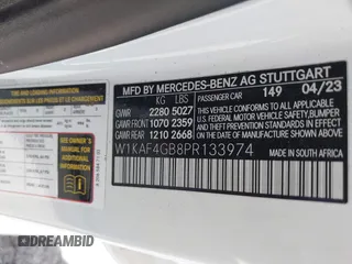2023 Mercedes-Benz C 300 z VIN W1KAF4GB8PR133974, wystawiony jako IAAI lot #41966176 z przebiegiem 21 289 mil mil oraz . Historia ofert i sprzedaży dostępna na DreamBid. Obrazek 9.