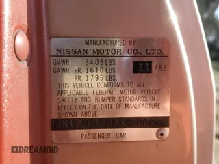 1983 Datsun 280ZX z VIN JN1HZ04S0DX560086, wystawiony jako Copart lot #79178604 z przebiegiem 183 309 mil mil oraz Szkody całkowita. Historia ofert i sprzedaży dostępna na DreamBid. Obrazek 12.