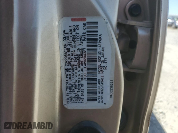 1994 Lexus LS z VIN JT8UF11E4R0204327, wystawiony jako Copart lot #60861715 z przebiegiem 273 322 mil mil oraz Szkoda całkowita • Salvage title. Historia ofert i sprzedaży dostępna na DreamBid. Obrazek 12.