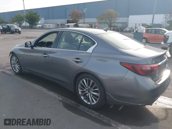 2019 Infiniti Q50 3.0t LUXE with VIN JN1EV7APXKM542829, listed as a IAAI auction lot 41146340 with 43,708 mi miles. Bid and sale history available at carsss.com. Image 3.