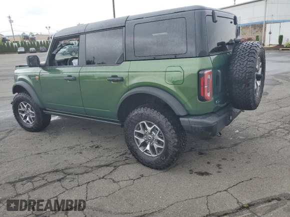 2025 Ford Bronco Badlands z VIN 1FMEE9BP1SLA66088, wystawiony jako Copart lot #60238525 z przebiegiem 1 419 mil mil oraz Czysty tytuł • Clean title. Historia ofert i sprzedaży dostępna na DreamBid. Obrazek 2.