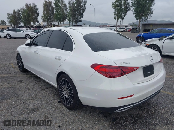 2023 Mercedes-Benz C 300 with VIN W1KAF4GB9PR153991, listed as a IAAI auction lot 42072572 with 21,560 mi miles and . Bid and sale history available at DreamBid. Image 3.