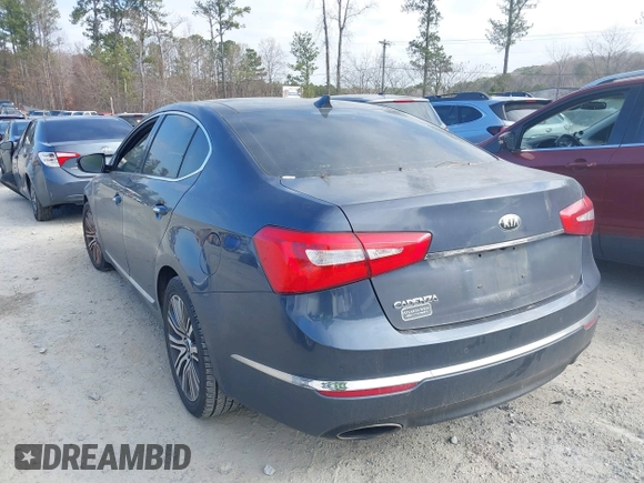 2015 Kia Cadenza Premium with VIN KNALN4D79F5195179, listed as a IAAI auction lot 41497523 with 258,695 mi miles. Bid and sale history available at carsss.com. Image 3.