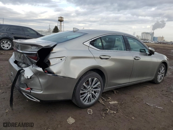 2019 Lexus ES with VIN 58ABZ1B13KU021015, listed as a Copart auction lot 49738615 with 25,636 mi miles and Salvage Title. Bid and sale history available at carsss.com. Image 3.