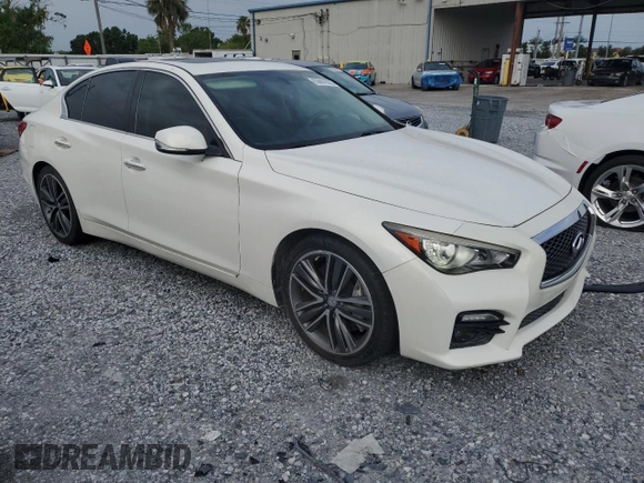2014 Infiniti Q50 Hybrid Premium with VIN JN1AV7AP0EM692306, listed as a Copart auction lot 63067025 with 83,452 mi miles and Clean title. Bid and sale history available at DreamBid. Image 4.
