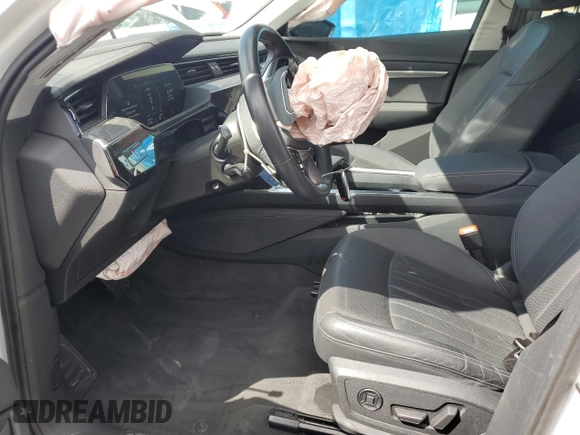 2021 Audi e-tron Premium Plus with VIN WA1LAAGE1MB004760, listed as a Copart auction lot 52986445 with 33,391 mi miles and Salvage Title. Bid and sale history available at carsss.com. Image 7.