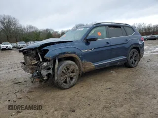 2021 Volkswagen Atlas SE with VIN 1V2PR2CA4MC524405, listed as a Copart auction lot 86331014 with 129,265 mi miles and Salvage title. Bid and sale history available at DreamBid. Image 1.