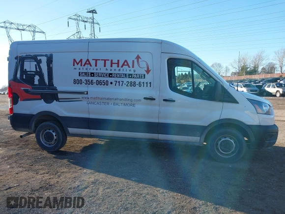 2021 Ford Transit Cargo with VIN 1FTBR1C82MKA66713, listed as a IAAI auction lot 41479187 with 50,415 mi miles and . Bid and sale history available at DreamBid. Image 14.