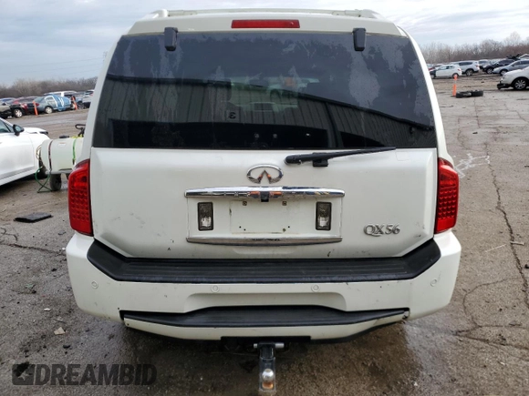 2005 Infiniti QX56 with VIN 5N3AA08C75N809167, listed as a Copart auction lot 43270095 with 0 mi miles and Salvage Title. Bid and sale history available at carsss.com. Image 6.
