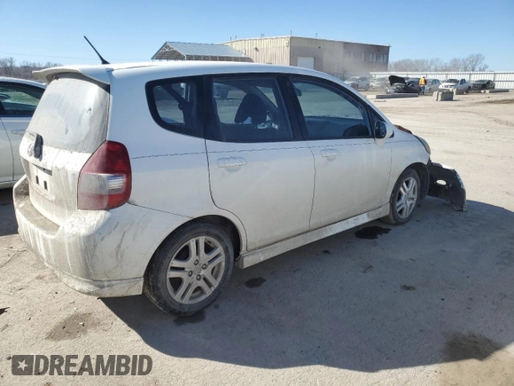 2007 Honda Fit Sport with VIN JHMGD38617S004925, listed as a Copart auction lot 47112235 with 249,849 mi miles and Salvage Title. Bid and sale history available at carsss.com. Image 3.