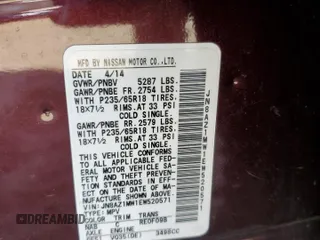 2014 Nissan Murano SL with VIN JN8AZ1MW1EW520571, listed as a Copart auction lot 50661385 with 69,832 mi miles and Salvage Title. Bid and sale history available at carsss.com. Image 16.