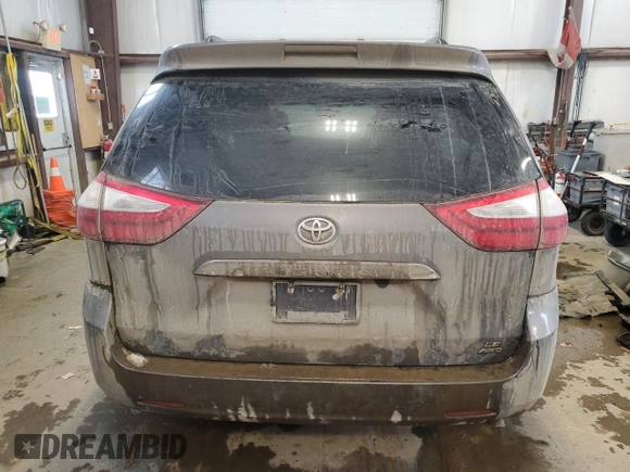 2017 Toyota Sienna LE with VIN 5TDJZ3DC5HS174641, listed as a Copart auction lot 44059275 with 168,044 mi miles and Salvage Title. Bid and sale history available at carsss.com. Image 6.