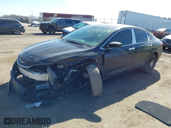 2015 Chrysler 200 C with VIN 1C3CCCCB3FN575678, listed as a IAAI auction lot 41765454 with 86,187 mi miles. Bid and sale history available at carsss.com. Image 2.