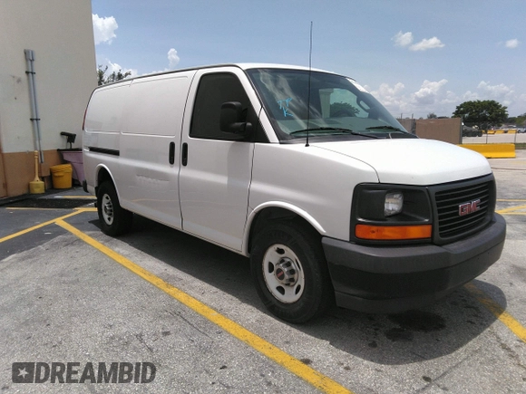 2017 GMC Savana Cargo Van with VIN 1GTW7AFFXH1178804, listed as a IAAI auction lot 42169963 with 157,851 mi miles. Bid and sale history available at carsss.com. Image 1.