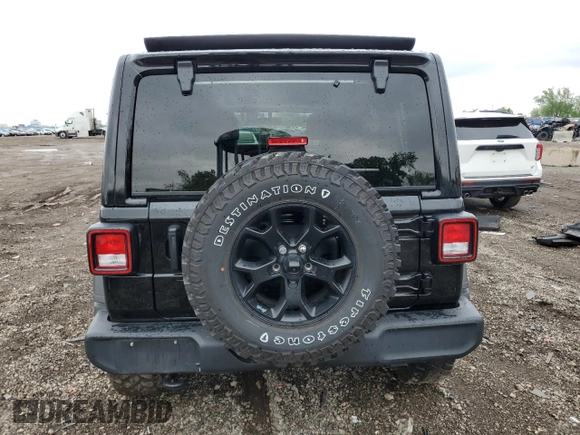 2021 Jeep Wrangler Unlimited Sport S с VIN 1C4HJXDN0MW566970, выставлен на аукционе Copart как лот 57655765 с пробегом 24 751 миль миль и Списание • Salvage title. История ставок и продаж доступна на DreamBid. Изображение 6.