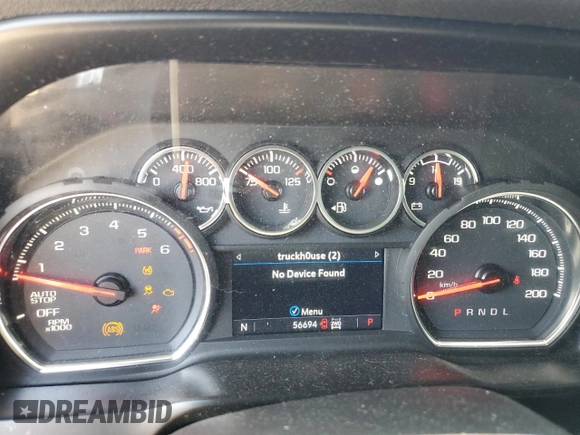 2021 Chevrolet Silverado 1500 LT Trail Boss with VIN 3GCPYFED3MG135125, listed as a Copart auction lot 46894275 with 56,694 mi miles and Salvage Title. Bid and sale history available at DreamBid. Image 9.