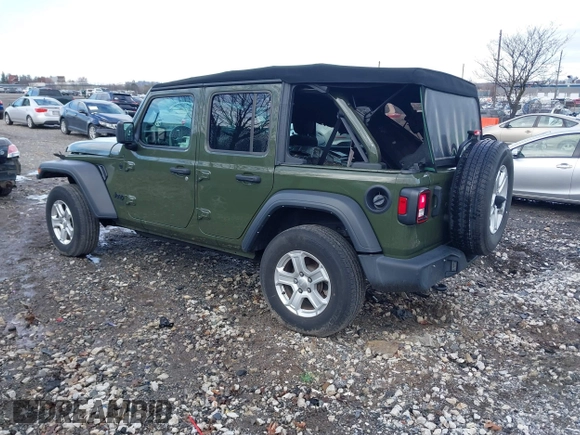 2021 Jeep Wrangler Unlimited Sport S with VIN 1C4HJXDG1MW836029, listed as a IAAI auction lot 41811840 with 34,992 mi miles. Bid and sale history available at carsss.com. Image 3.