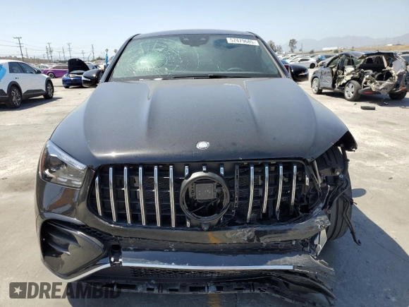 2024 Mercedes-Benz GLE 53 AMG with VIN 4JGFD6BB3RB196433, listed as a Copart auction lot 57479685 with 9,106 mi miles and Salvage title. Bid and sale history available at DreamBid. Image 5.