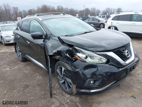 2018 Nissan Murano Platinum with VIN 5N1AZ2MH1JN185097, listed as a IAAI auction lot 41863439 with 140,784 mi miles. Bid and sale history available at carsss.com. Image 1.