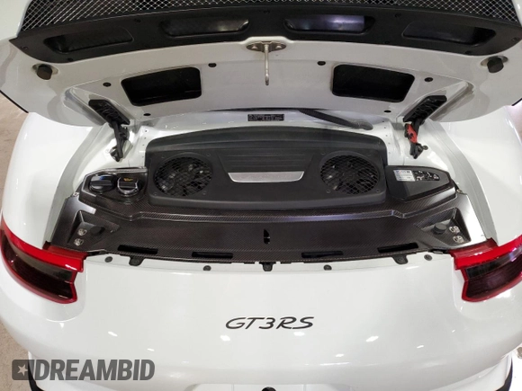 2019 Porsche 911 GT3 RS with VIN WP0AF2A94KS165326, listed as a Copart auction lot 76881844 with 9,991 mi miles and Salvage Title. Bid and sale history available at DreamBid. Image 5.